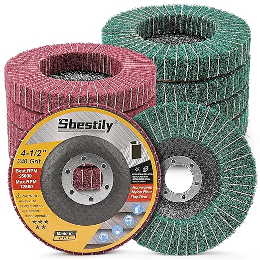 10Pcs 120 & 240 Grit Scour Flap Disc 4 1/2 Inch Coarse Polishing Grinding Wheel for Metal Stainless Steel Angle Grinder Scouring Pads Scuff Sanding Discs Paint Rust Remover
