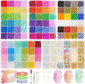 5mm Glass Beads Bracelet Making kit, 96 Colors 12800pcs Glass Seed Beads by Sistenia