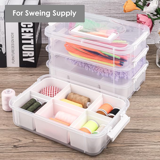 CraftGenes Craft Organizers and Storage, 10QT 4-Layer Durable Sewing Organizer - Image 8