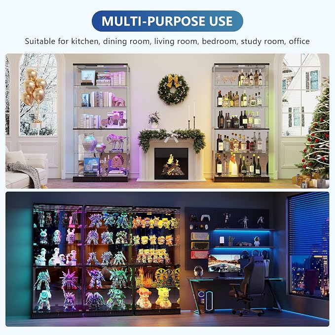 Glass Display Cabinet with RGB Lights - Image 7