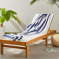 Amazon Basics 100% Cotton Terry Absorbent Cabana Stripe Pool & Beach Towels, Soft, Large, and Thick, 2-Pack, Navy Blue, 30 in x 60 in