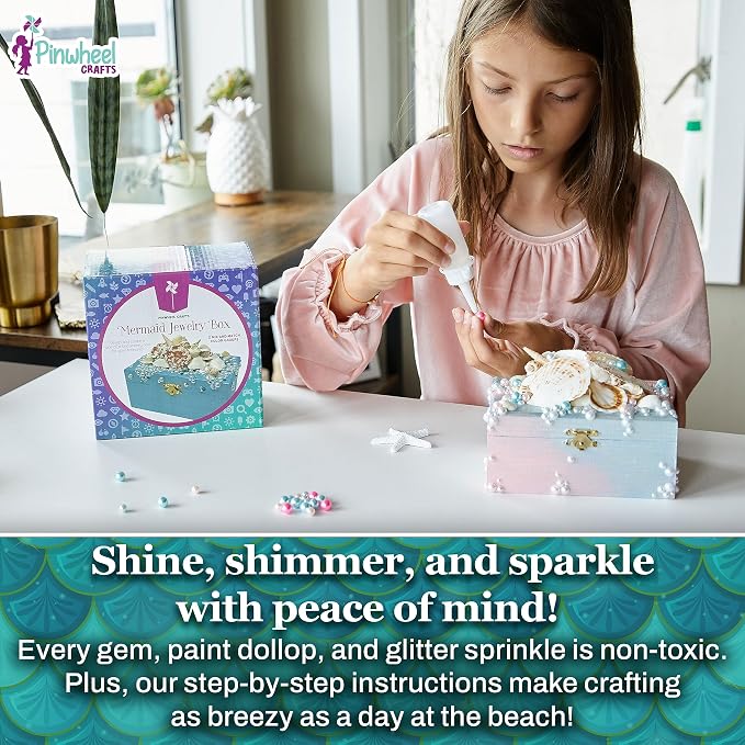 Pinwheel Crafts Mermaid DIY Jewelry Box Kit - Image 4