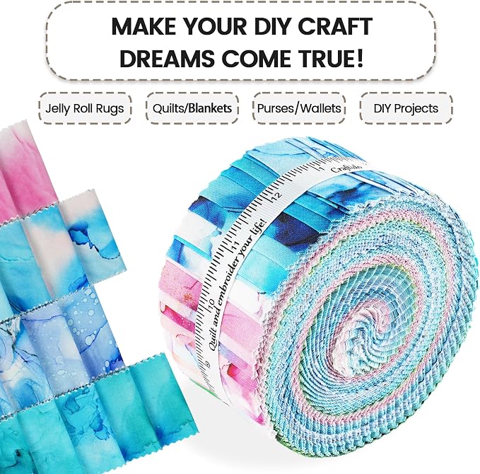 Craftido-20 Options-100% Cotton Jelly Roll Fabric Precut Strips - Image 5