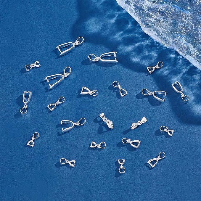 PH PandaHall 90pcs Brass Pinch Bails, 6 Sizes, Dangle Charm Bead Pendant - Image 4