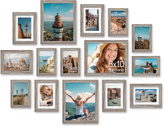 Vittanly 15 Pack Picture Frames Collage Wall Decor by Vittanly