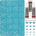 33000Pcs Turquoise Rhinestones for Bedazzling, Mix Sizes 2, 6mm Flatback Gems by Worthofbest