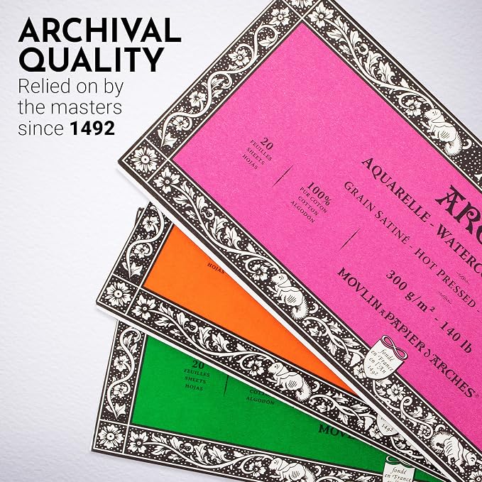 Arches Watercolor Paper Block, 3.9" x 9.8", 140 pound - Image 5