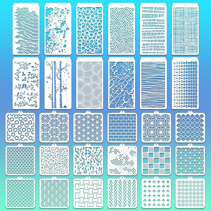 30 Pcs Abstract Layering Stencils by Unknown
