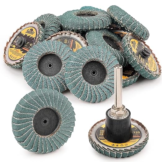 12PCS Mixed Curved Flap Disc 2 Inch Roll Lock Quick Change Sanding Discs 1pcs 1/4" Holder Surface Grinding Disc for Die Grinder 40/60/80/120 Grit Metal Wood Surface Finish Weld Rust Removal
