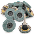 12PCS Mixed Curved Flap Disc 2 Inch Roll Lock Quick Change Sanding Discs 1pcs 1/4" Holder Surface Grinding Disc for Die Grinder 40/60/80/120 Grit Metal Wood Surface Finish Weld Rust Removal
