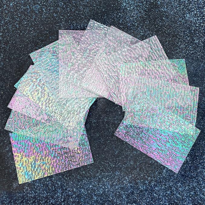 LITMIND 12 Sheets Iridescent Transparent Textured Stained Glass Variety Pack - Image 7