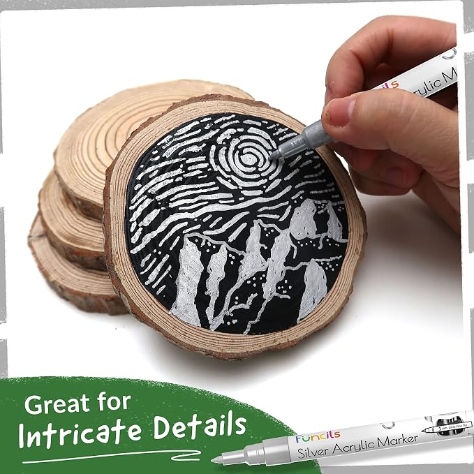 5 Acrylic Silver Paint Pen - Image 4