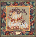 White Pumpkins Beaded Counted Cross Stitch Kit MH144205 Mill Hill Buttons & by Mill+Hill