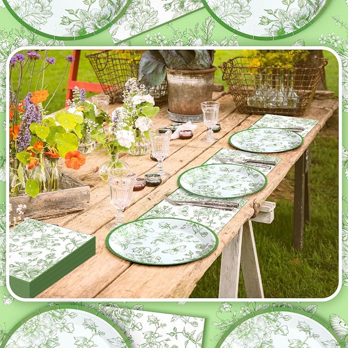 Zhehao 120 Pcs Disposable Paper Plates and Napkins Bulk Birthday Party - Image 5