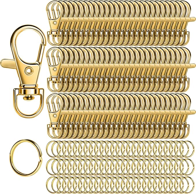 LEOBRO 160PCS Lobster Claw Clasps and Key Rings, Key Chains, Jewelry Making by LEOBRO