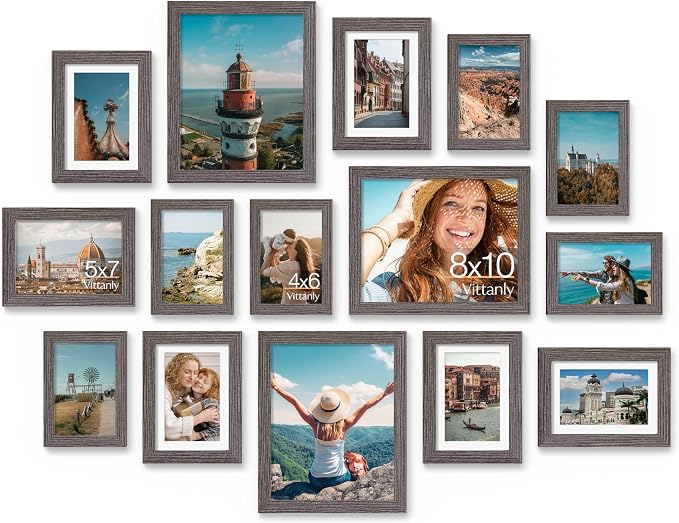 Vittanly 15 Pack Picture Frames Collage Wall Decor by Vittanly