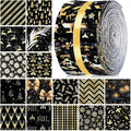 Hosuly 40 Pcs Black Gold Christmas Jelly Fabric by Hosuly