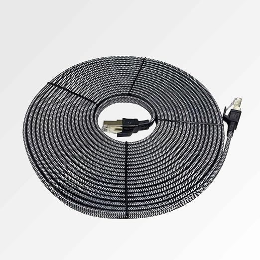 YANGER Cat8 Ethernet Cable 100FT，Nylon Braided High Speed Heavy Duty Network LAN Patch Cord, 40Gbps 2000Mhz with Gold Plated RJ45 Connector, Indoor&Outdoor for Modem/Router/Gaming/PC
