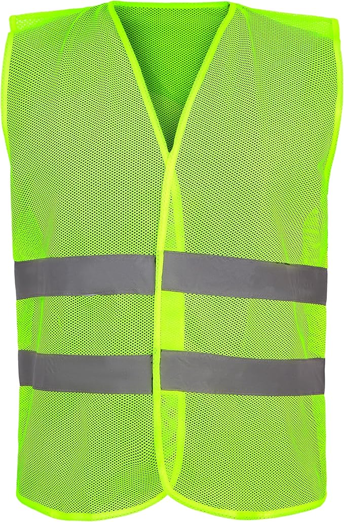 Safety Vest - 10 Pack and 15 Pack - High Visibility Vest for Everyday Use, Lightweight, Comfortable and Breathable