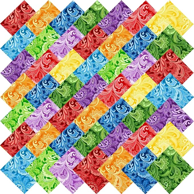 8"x8" 50pcs Cotton Fabric Squares by newamishquilt
