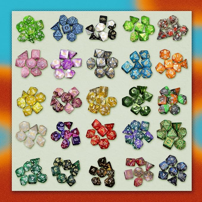 1985 Games Mystery Dice, DND Dice Set of 7 Polyhedral Dice, Wide Range of - Image 3