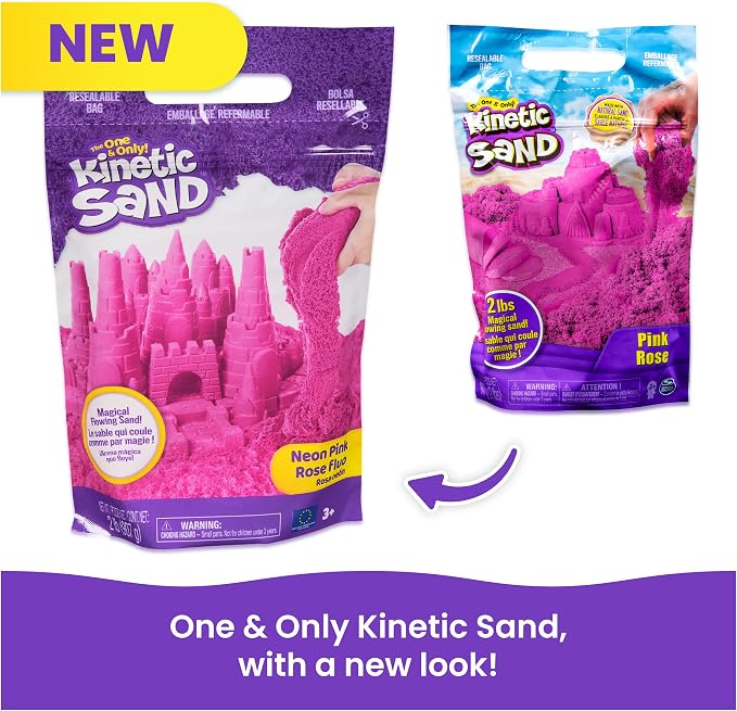 Kinetic Sand 2lb Pink, Moldable Play Sand Sensory Toys, Ages 3+ | Squish - Image 6