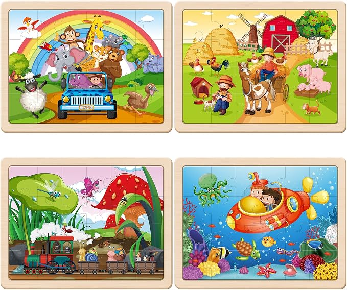 SYNARRY Large Animals Wooden Puzzles - Image 2