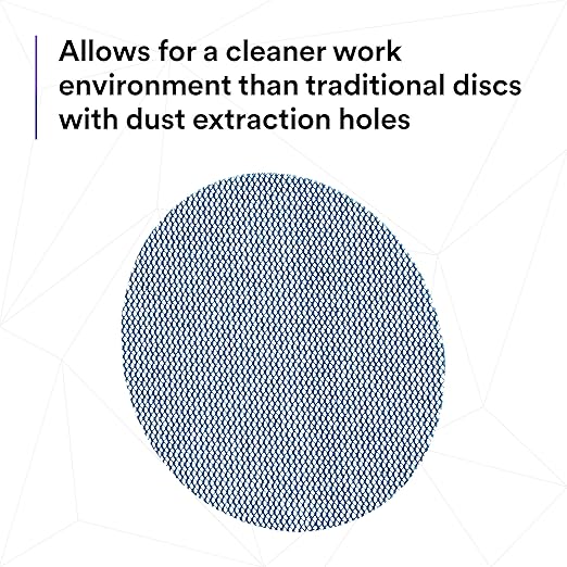 3M Xtract Net Disc 310W, 320+, 3 in, Die 300V, Pack of 50 Hook and Loop Sanding Discs, Virtually Dust-Free, Value Option for Metal, Wood, Composites, Stock Removal, and Fine Finishing