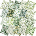 HunnmingRe 20 Pcs 10''x10'' Sage Green Hydrangea Quilting Fabric Square by HunnmingRe