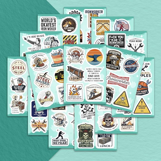 100Pcs Funny Ironworker Stickers - Image 5