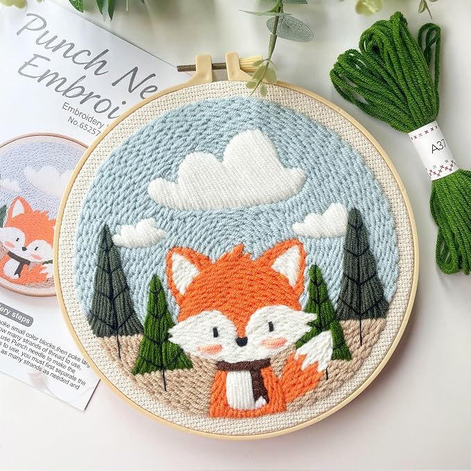 Myfelicity Punch Needle Kit for Beginners – Fox Pattern, Includes Threads & - Image 6