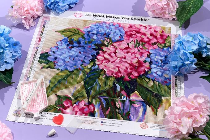 DIAMOND ART CLUB Hydrangeas Diamond Painting Kit, Fun DIY Crafts - Image 5