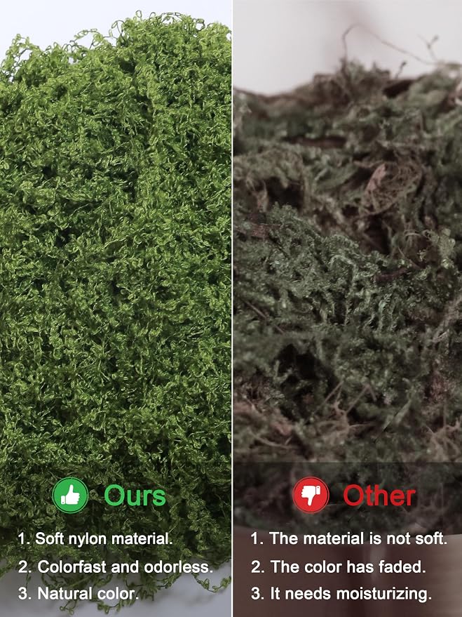 8.8oz Green Fake Moss Faux Plant Grass Artificial Flowers Moss - Image 9