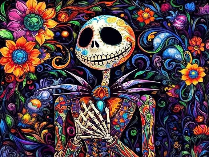 Halloween Diamond Art for Adults, Skullhead Jack Diamond Art Painting Kits for by MeothanDiamondPainting