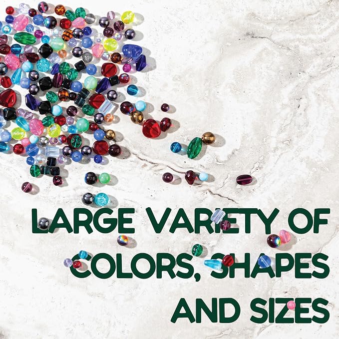 One Pound Assorted Glass Beads for Jewelry Making, DIY Lamp Work, Arts and - Image 3