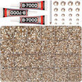 32000Pcs Tan Rhinestones for Bedazzling, 6mm Flatback Gems Bedazzle Set by Worthofbest
