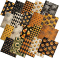 HunnmingRe 20 Pcs 10''x10'' Vintage Halloween Quilting Fabric Square Bundle by HunnmingRe