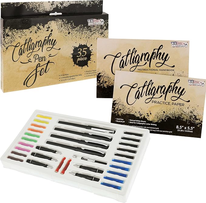 U.S. Art Supply 35-Piece Calligraphy Pen Set by USArtSupply
