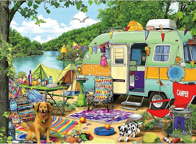 MINIWAN Puzzles for Adults 500 Pieces, Lakeside Camping Jigsaw Puzzle | by MINIWAN