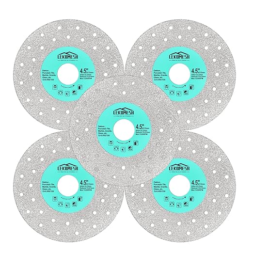 Rock Slab Grinding Disc - 4.5 inch Glass Cutter Disc (5pcs), Granite Cutting Blade, Diamond Grinder Wheel for Rock Slab, Stone, Tile, Marble, Granite, Glass Diamond Saw Blades