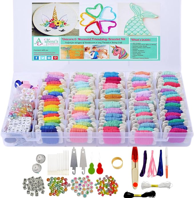 Athena's 200 Pcs Friendship Bracelet String Kit String Bracelet Making Kit by AthenasElements
