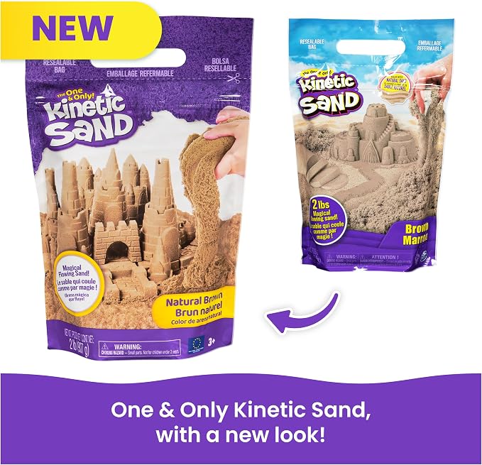 Kinetic Sand 2lb Brown, Moldable Play Sand Sensory Toys, Ages 3+ - Image 6
