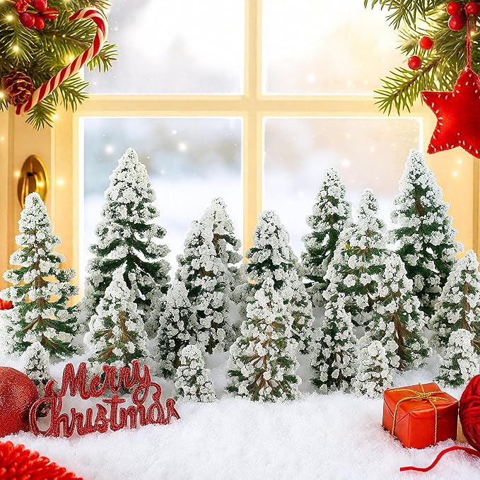 Skylety 35 Pieces Model Trees 6.3-1.2 Inch Mixed Miniature Trees Diorama - Image 4
