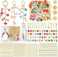 656Pcs Keychain Making Kit: Gold Jewelry Making Supplies Including 198 Charms by Unknown