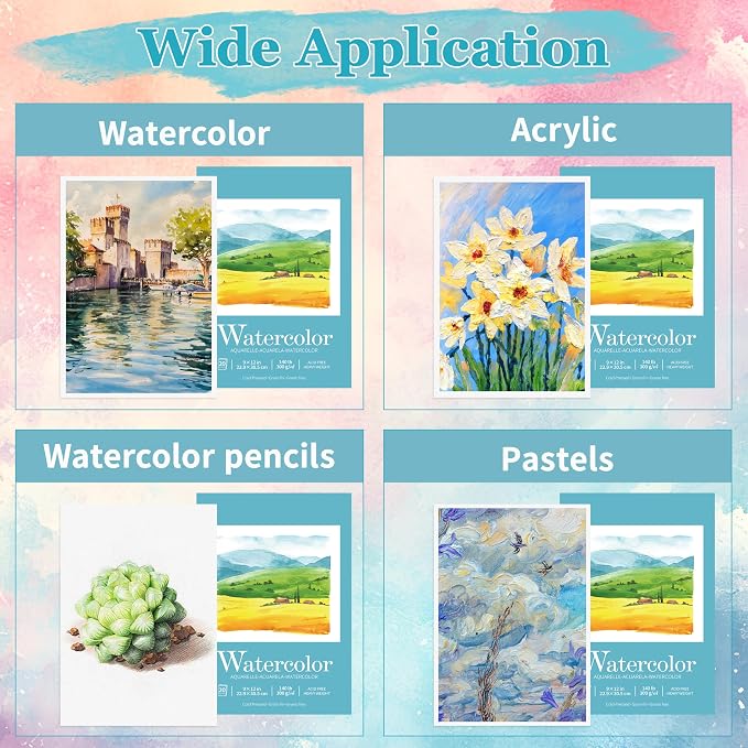 Watercolor Pad for Painting Practice, Cold Pressed, Acid Free, Pad for - Image 4