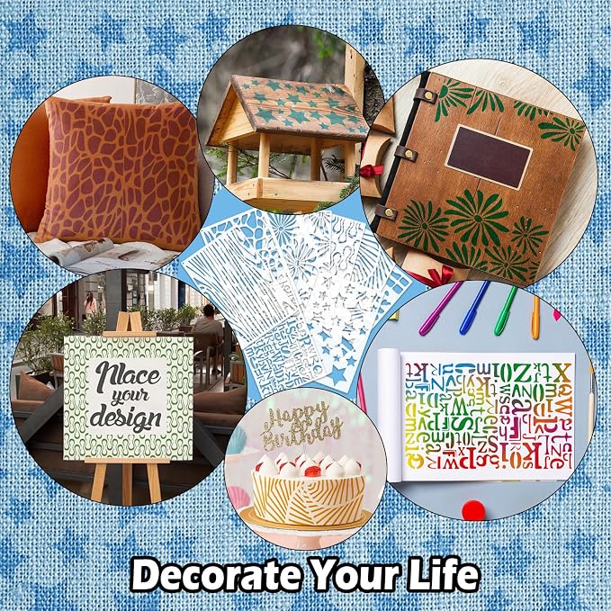 Yazhiji 8PCS Large Stencils for Geometric Painting, Reusable Geometric Painting - Image 6