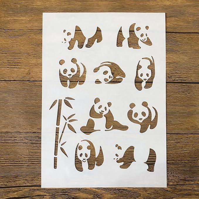 TIAMECH A4 Reusable Cute Panda Stencil by TIAMECH