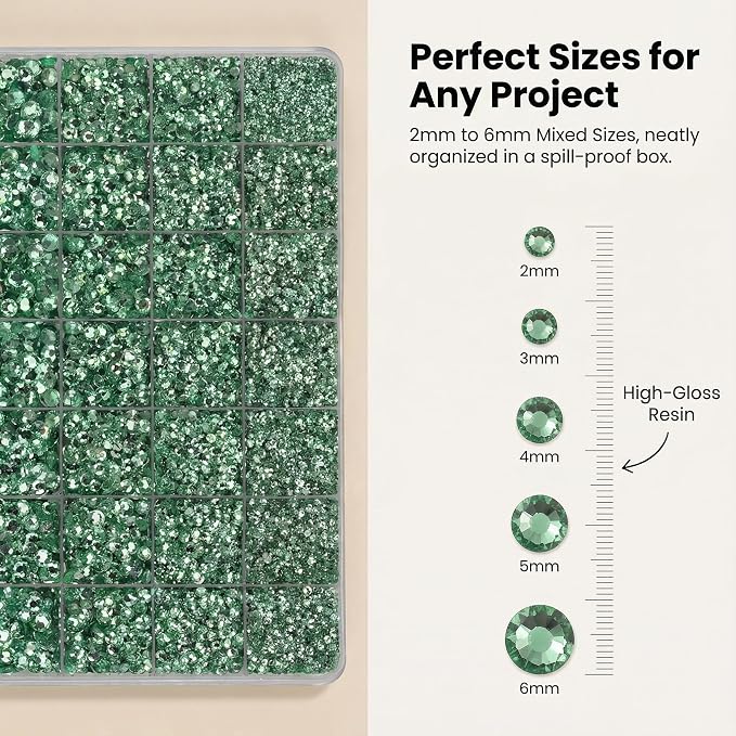 36000Pcs Light Green Rhinestones - Image 3