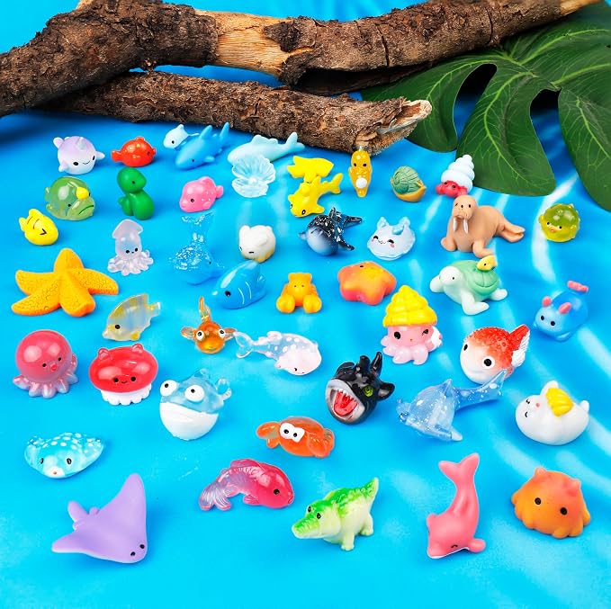 44 Pcs Mini Ocean Resin Animals 44 Styles Resin Animals Figurines Bulk by ywevyezc