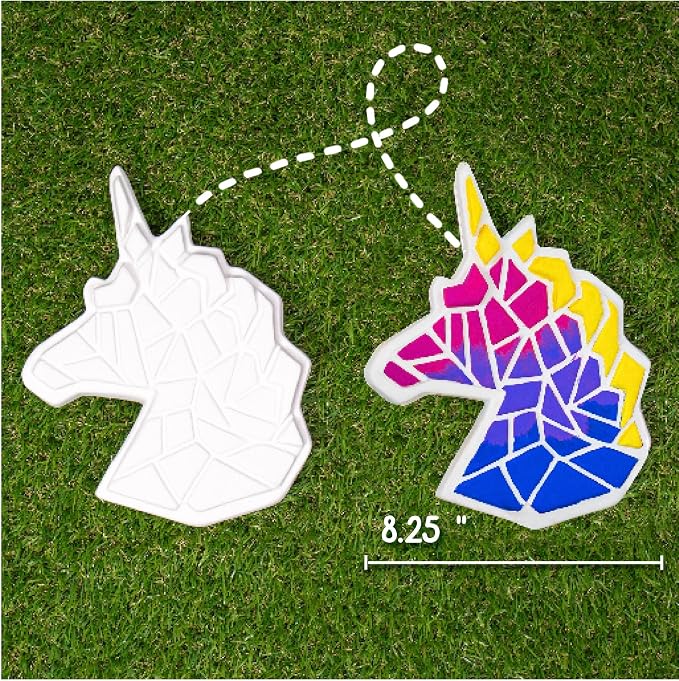 Creative Roots Mosaic Unicorn Stepping Stone, Includes 7-Inch Ceramic Stone & 6 - Image 4